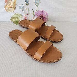 Madewell Size 11 The Boardwalk Double-Strap Leather Upper Flat Sandals